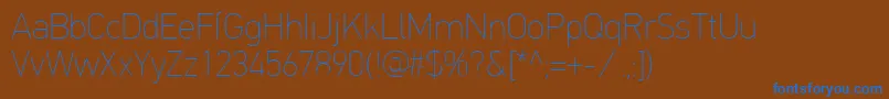 PfdintextproExtrathin Font – Blue Fonts on Brown Background