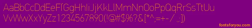 PfdintextproExtrathin Font – Orange Fonts on Purple Background