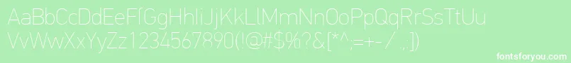 PfdintextproExtrathin Font – White Fonts on Green Background