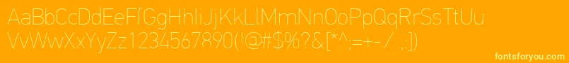 PfdintextproExtrathin Font – Yellow Fonts on Orange Background