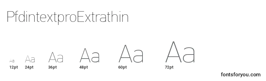Размеры шрифта PfdintextproExtrathin