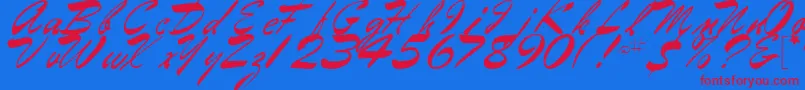 GilRegular Font – Red Fonts on Blue Background