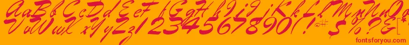 GilRegular Font – Red Fonts on Orange Background