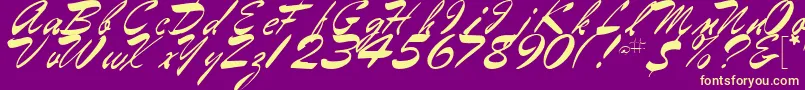 GilRegular-Schriftart – Gelbe Schriften auf violettem Hintergrund