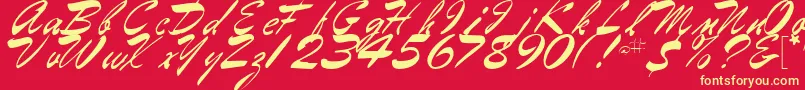 GilRegular Font – Yellow Fonts on Red Background