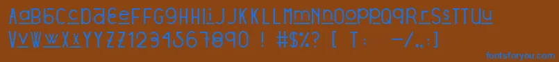 フォントStratfordSansDemo – 茶色の背景に青い文字