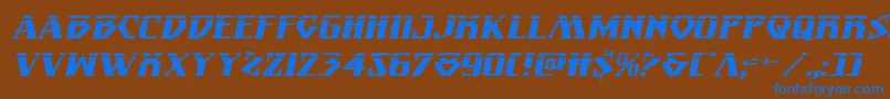 Weitere Informationen zur Eternalknightlaserital-Schriftart Eternalknightlaserital-Schriftart – Blaue Schriften auf braunem Hintergrund