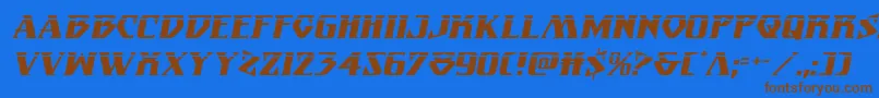 Eternalknightlaserital Font – Brown Fonts on Blue Background