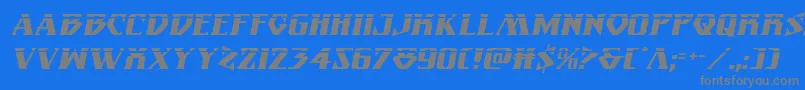 Eternalknightlaserital-Schriftart – Graue Schriften auf blauem Hintergrund