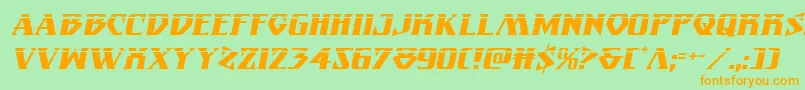 Eternalknightlaserital Font – Orange Fonts on Green Background