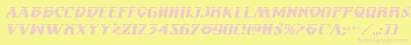 Fonte Eternalknightlaserital – fontes rosa em um fundo amarelo
