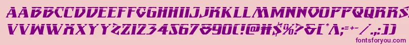 フォントEternalknightlaserital – ピンクの背景に紫のフォント