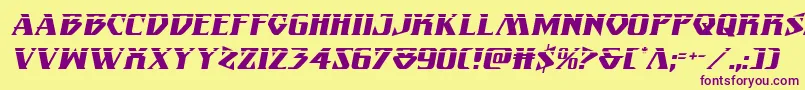 Eternalknightlaserital Font – Purple Fonts on Yellow Background