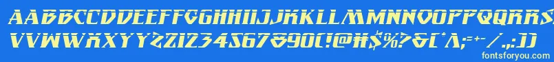 Eternalknightlaserital Font – Yellow Fonts on Blue Background