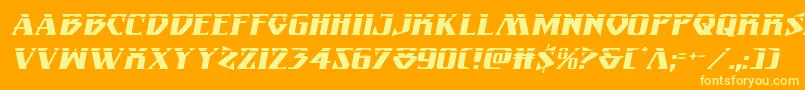 Eternalknightlaserital Font – Yellow Fonts on Orange Background