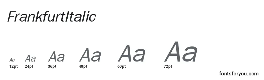 Размеры шрифта FrankfurtItalic