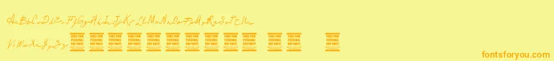 VtksLoungeSet Font – Orange Fonts on Yellow Background