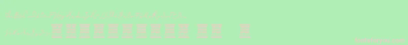 VtksLoungeSet-fontti – vaaleanpunaiset fontit vihreällä taustalla