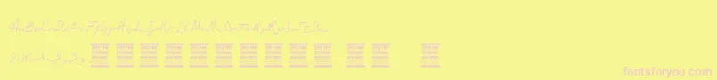 VtksLoungeSet Font – Pink Fonts on Yellow Background