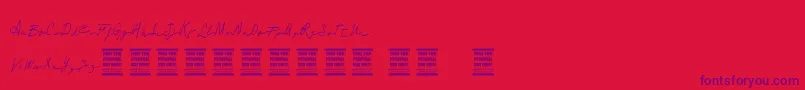 VtksLoungeSet Font – Purple Fonts on Red Background