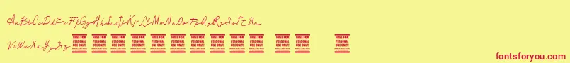VtksLoungeSet Font – Red Fonts on Yellow Background