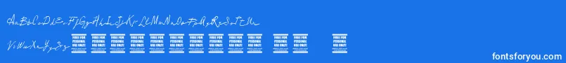 VtksLoungeSet-Schriftart – Weiße Schriften auf blauem Hintergrund