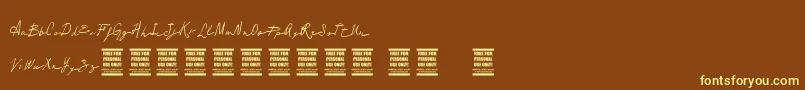 VtksLoungeSet Font – Yellow Fonts on Brown Background