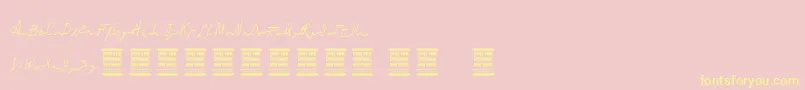 VtksLoungeSet Font – Yellow Fonts on Pink Background