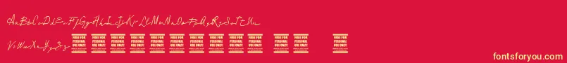 VtksLoungeSet Font – Yellow Fonts on Red Background