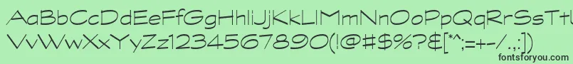 フォントGraphitestdLightwide – 緑の背景に黒い文字
