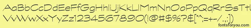 Шрифт GraphitestdLightwide – чёрные шрифты на жёлтом фоне