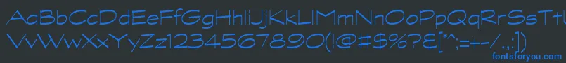 GraphitestdLightwide Font – Blue Fonts on Black Background
