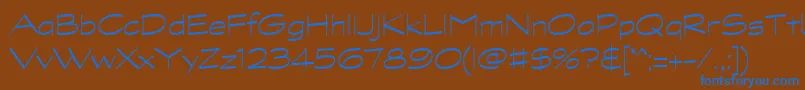フォントGraphitestdLightwide – 茶色の背景に青い文字