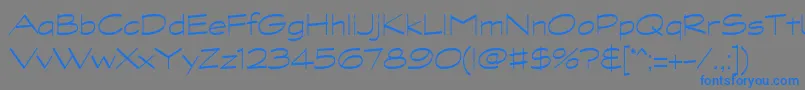 GraphitestdLightwide Font – Blue Fonts on Gray Background