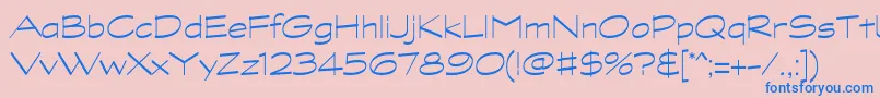 GraphitestdLightwide-Schriftart – Blaue Schriften auf rosa Hintergrund