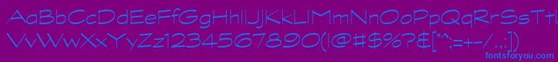 フォントGraphitestdLightwide – 紫色の背景に青い文字