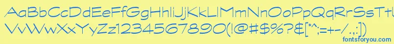 GraphitestdLightwide-fontti – siniset fontit keltaisella taustalla