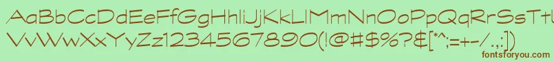 GraphitestdLightwide-fontti – ruskeat fontit vihreällä taustalla