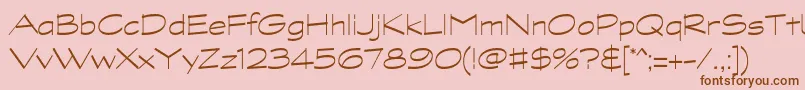 GraphitestdLightwide-fontti – ruskeat fontit vaaleanpunaisella taustalla