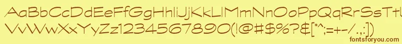 GraphitestdLightwide Font – Brown Fonts on Yellow Background