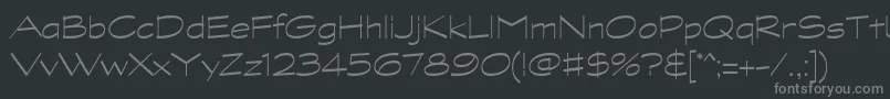 GraphitestdLightwide-fontti – harmaat kirjasimet mustalla taustalla