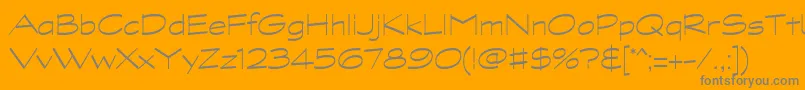 GraphitestdLightwide-fontti – harmaat kirjasimet oranssilla taustalla