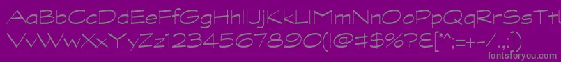 GraphitestdLightwide-fontti – harmaat kirjasimet violetilla taustalla