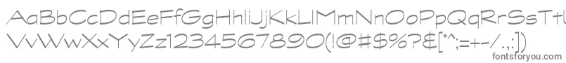 GraphitestdLightwide-fontti – harmaat kirjasimet valkoisella taustalla