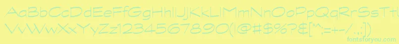フォントGraphitestdLightwide – 黄色い背景に緑の文字