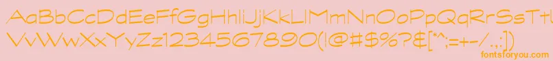 GraphitestdLightwide-fontti – oranssit fontit vaaleanpunaisella taustalla