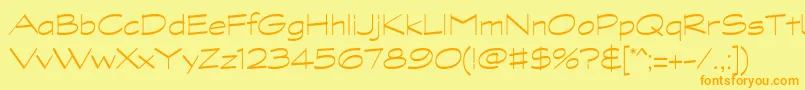 GraphitestdLightwide-fontti – oranssit fontit keltaisella taustalla