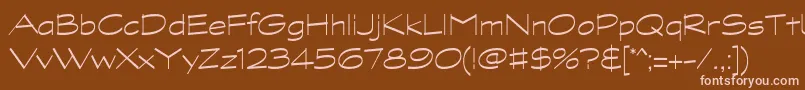 GraphitestdLightwide-fontti – vaaleanpunaiset fontit ruskealla taustalla