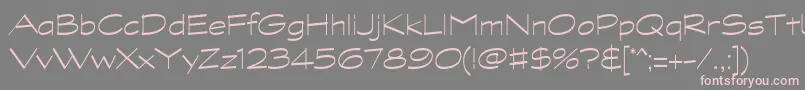 フォントGraphitestdLightwide – 灰色の背景にピンクのフォント