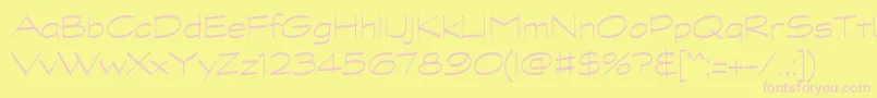 フォントGraphitestdLightwide – ピンクのフォント、黄色の背景
